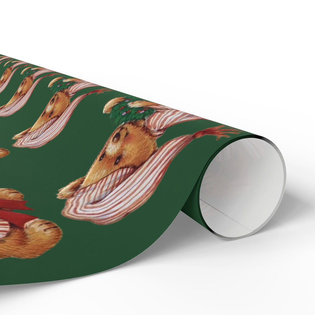Vintage Christmas Teddy Bear - Wrapping Paper