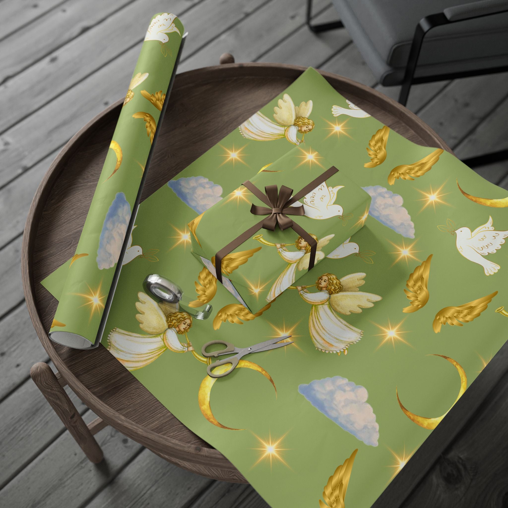 Angel, Moon, & Dove - Wrapping Paper