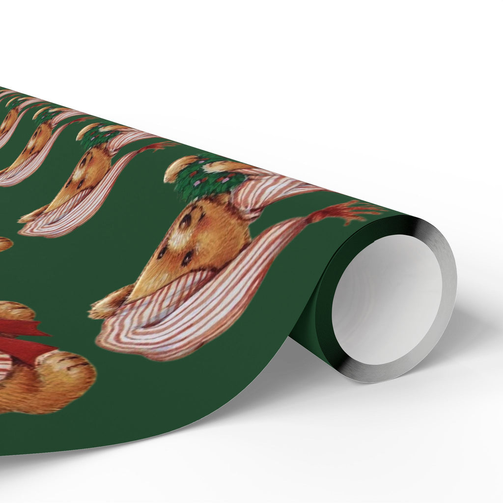 Vintage Christmas Teddy Bear - Wrapping Paper