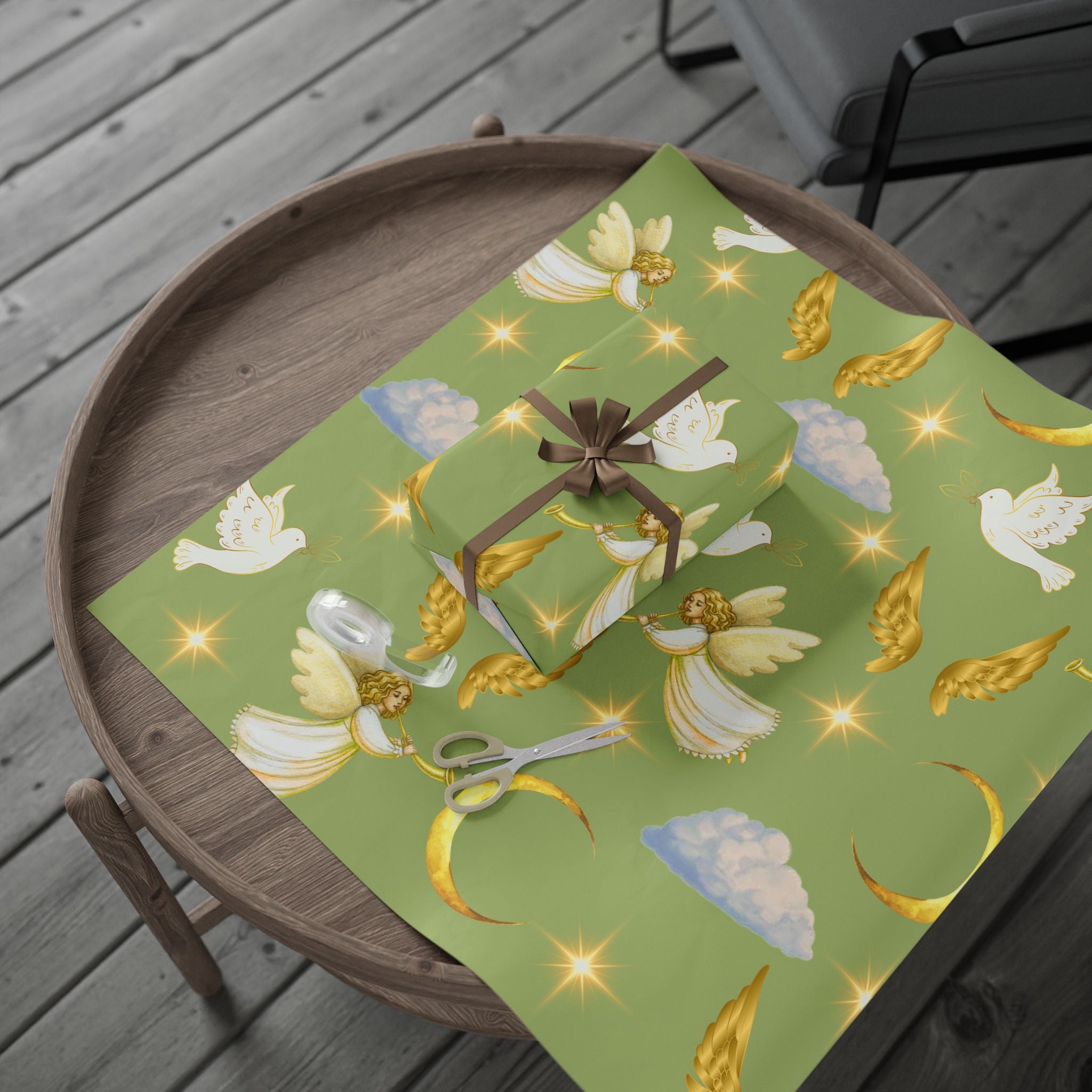 Angel, Moon, & Dove - Wrapping Paper