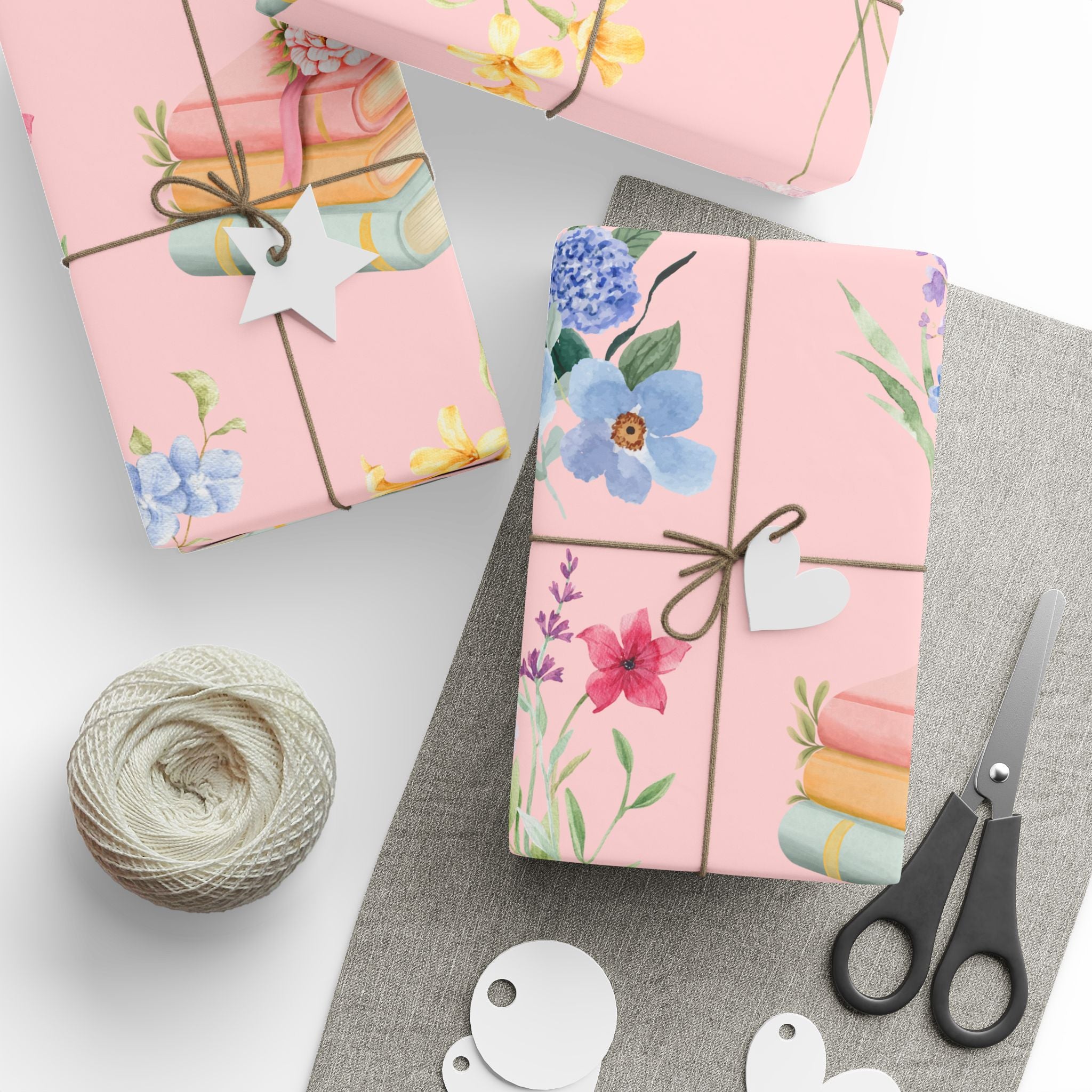 Book & Floral - Wrapping Paper