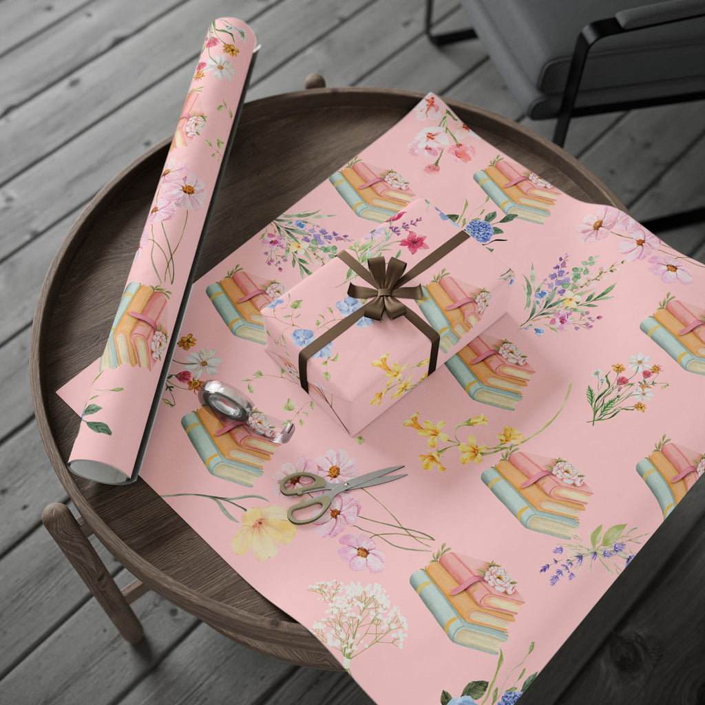 Book & Floral - Wrapping Paper