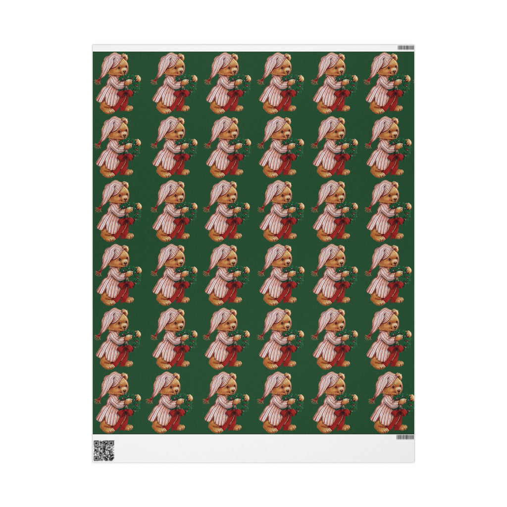 Vintage Christmas Teddy Bear - Wrapping Paper