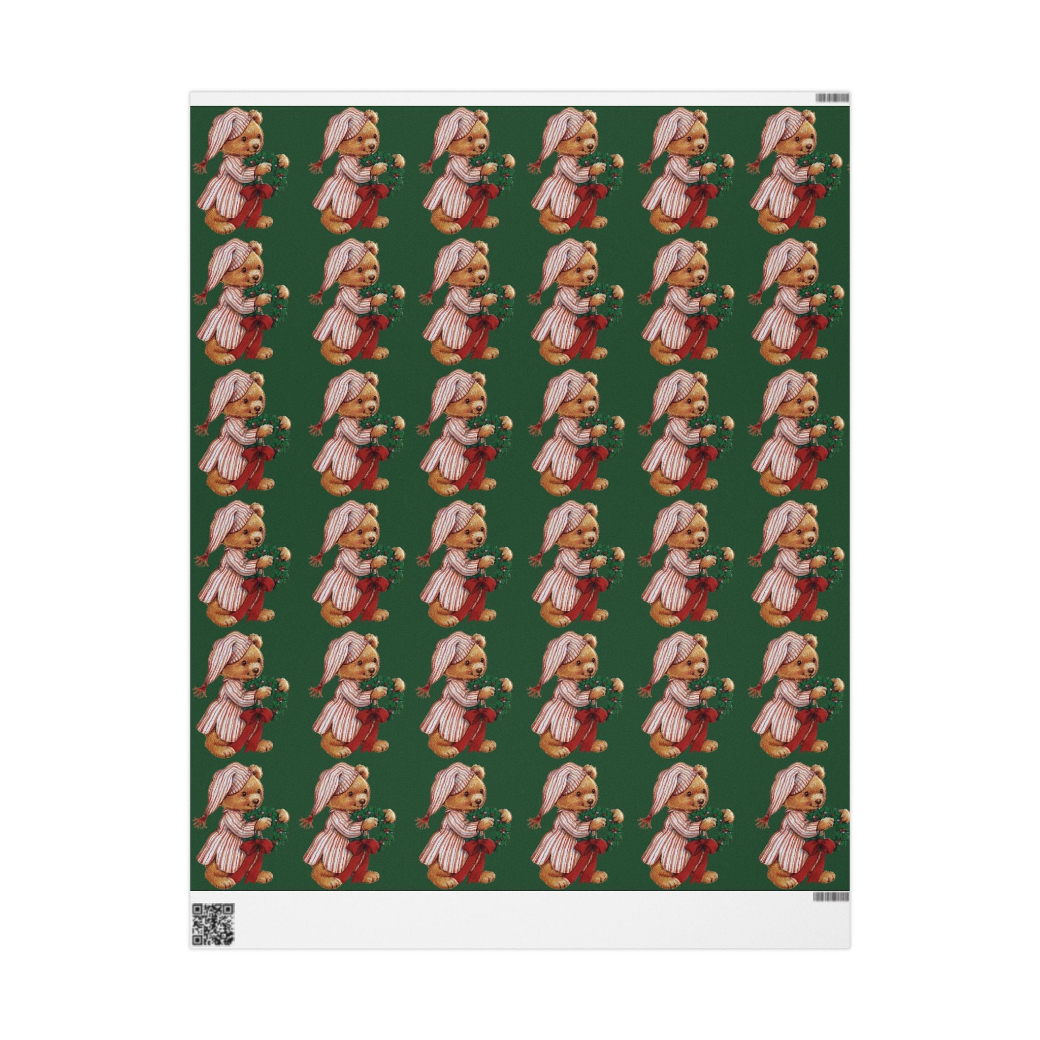 Vintage Christmas Teddy Bear - Wrapping Paper